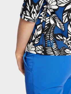 Marc Cain Shirts & Tops-T-SHIRT MIT FLORALEM PRINT bright royal blue