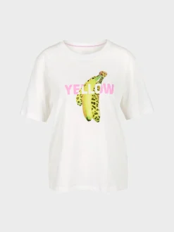 Marc Cain Shirts & Tops-T-SHIRT MIT FOTOPRINT „RETHINK TOGETHER“ off-white
