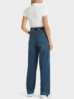 Marc Cain Shirts & Tops-T-SHIRT MIT GESCHLITZTEM MOCK-NECK white