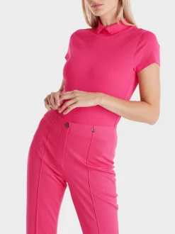 Marc Cain Shirts & Tops-T-SHIRT MIT GESCHLITZTEM MOCK-NECK super pink
