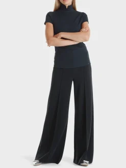 Marc Cain Shirts & Tops-T-SHIRT MIT GESCHLITZTEM MOCK-NECK midnight blue