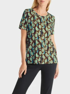 Marc Cain Shirts & Tops-T-SHIRT MIT GRAFISCHEM MUSTER soft malachite