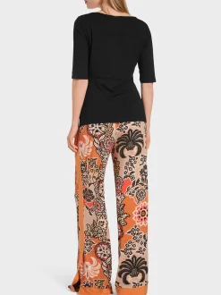 Marc Cain Shirts & Tops-T-SHIRT MIT HERZFÖRMIGEM DEKOLLETEE black