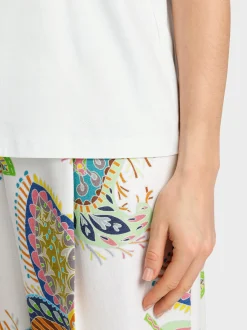 Marc Cain Shirts & Tops-T-SHIRT MIT LOCHSTICKEREI white