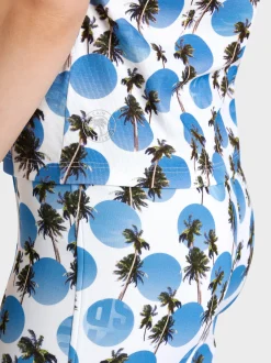Marc Cain Shirts & Tops-T-SHIRT MIT PALMENPRINT bright azure