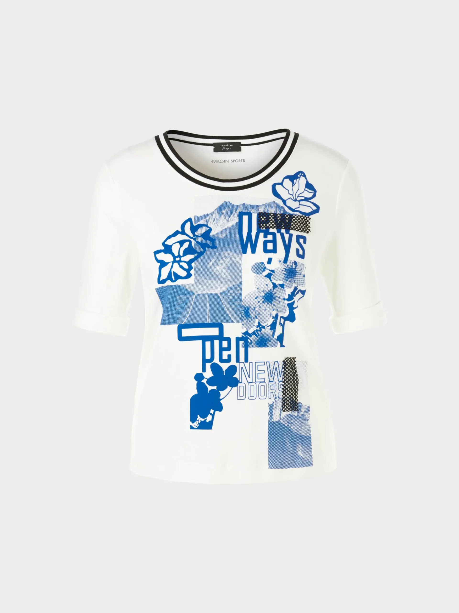 Marc Cain Shirts & Tops-T-SHIRT MIT PRINT UND ¾-ÄRMEL off-white