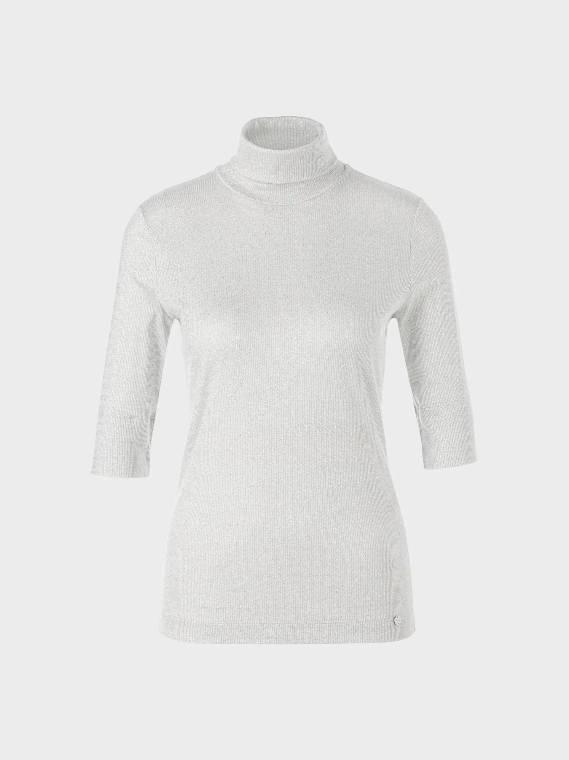 Marc Cain Shirts & Tops-T-SHIRT MIT ROLLKRAGEN silver
