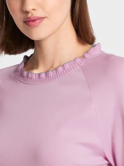 Marc Cain Shirts & Tops-T-SHIRT MIT RÜSCHEN-KRAGEN pink lavender