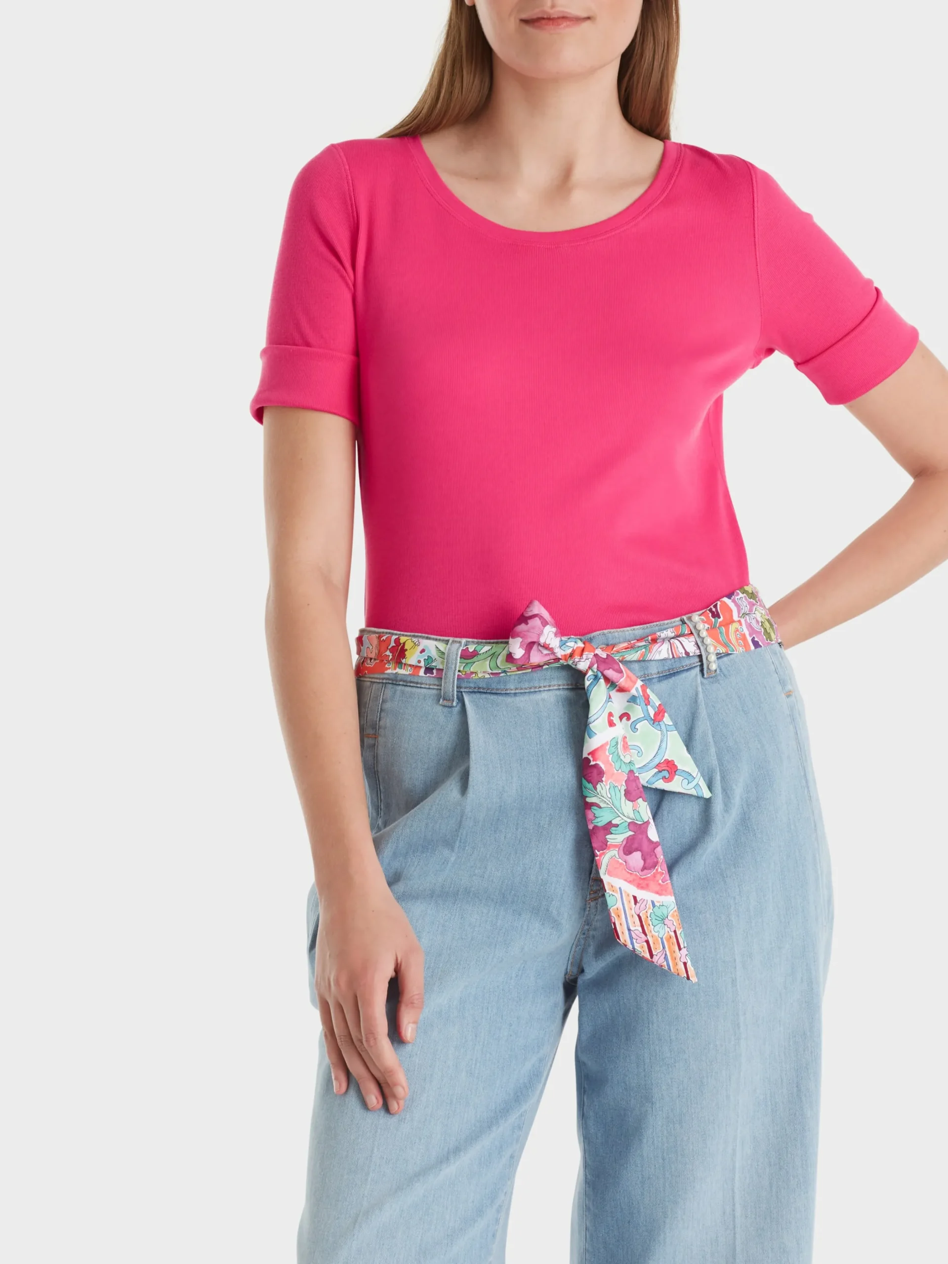 Marc Cain Shirts & Tops-T-SHIRT MIT RUNDHALS super pink