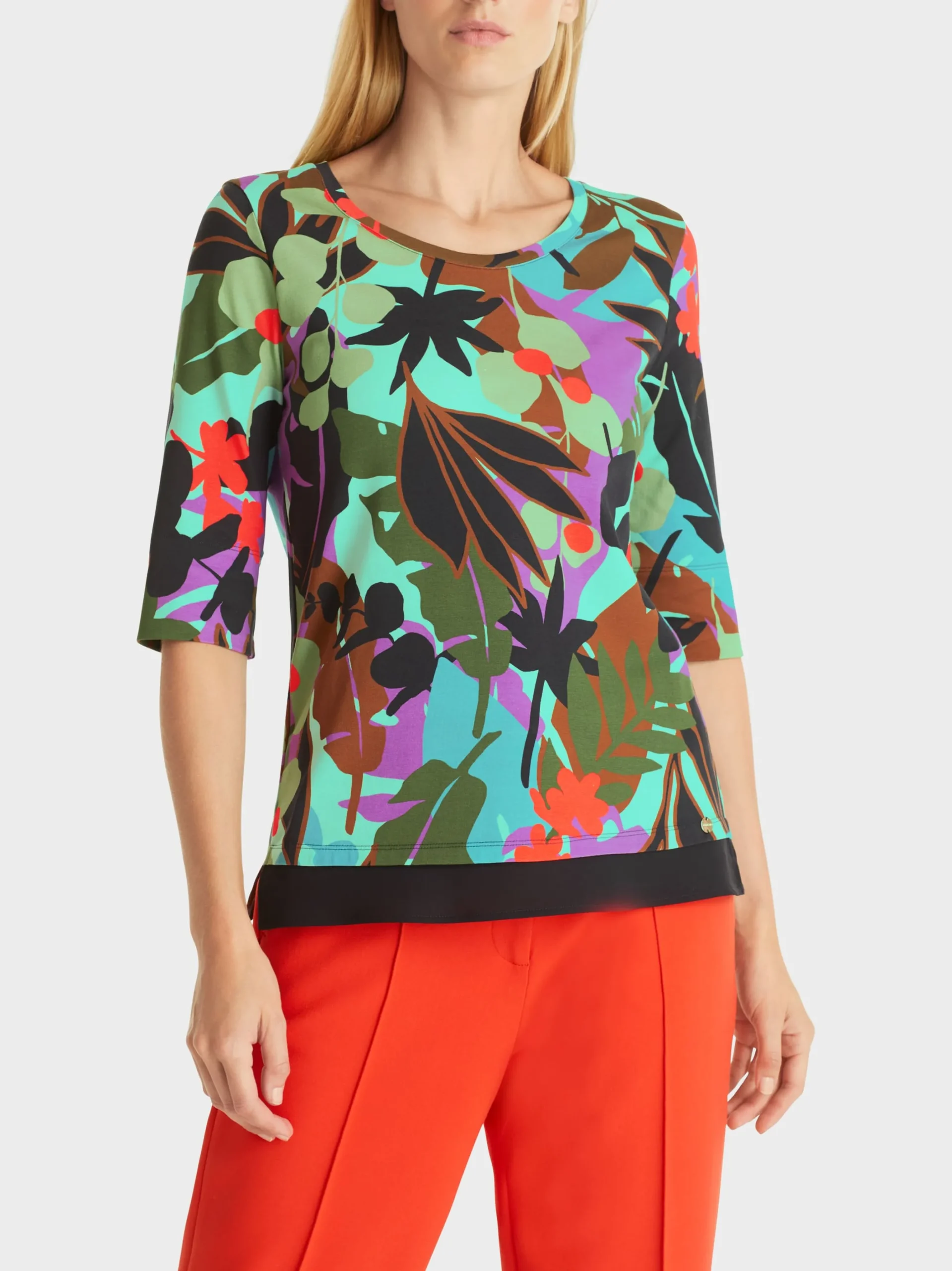 Marc Cain Shirts & Tops-T-SHIRT MIT SEITENSCHLITZEN soft malachite