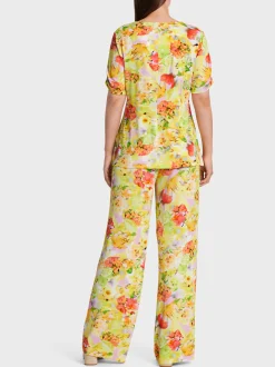Marc Cain Blusen & Tuniken|Shirts & Tops-T-SHIRT MIT SMOK-DETAILS pale lemon