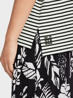 Marc Cain Shirts & Tops-T-SHIRT MIT STREIFENVARIATIONEN white and black