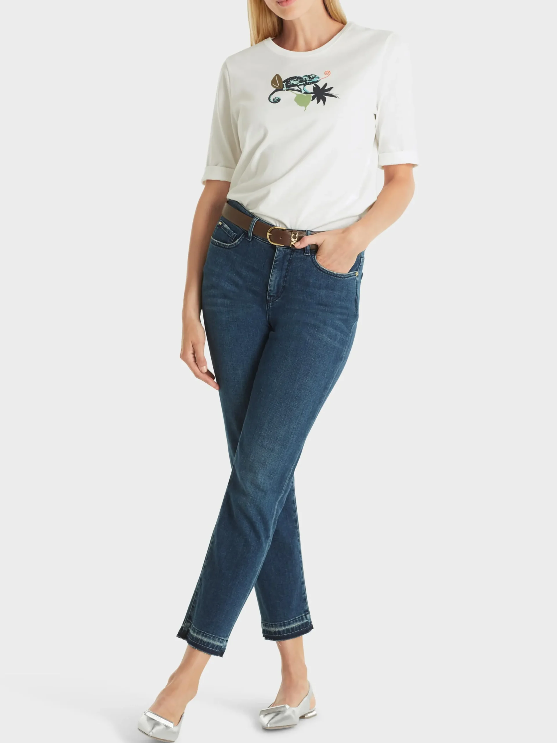 Marc Cain Shirts & Tops-T-SHIRT "RETHINK TOGETHER" MIT PRINT off-white