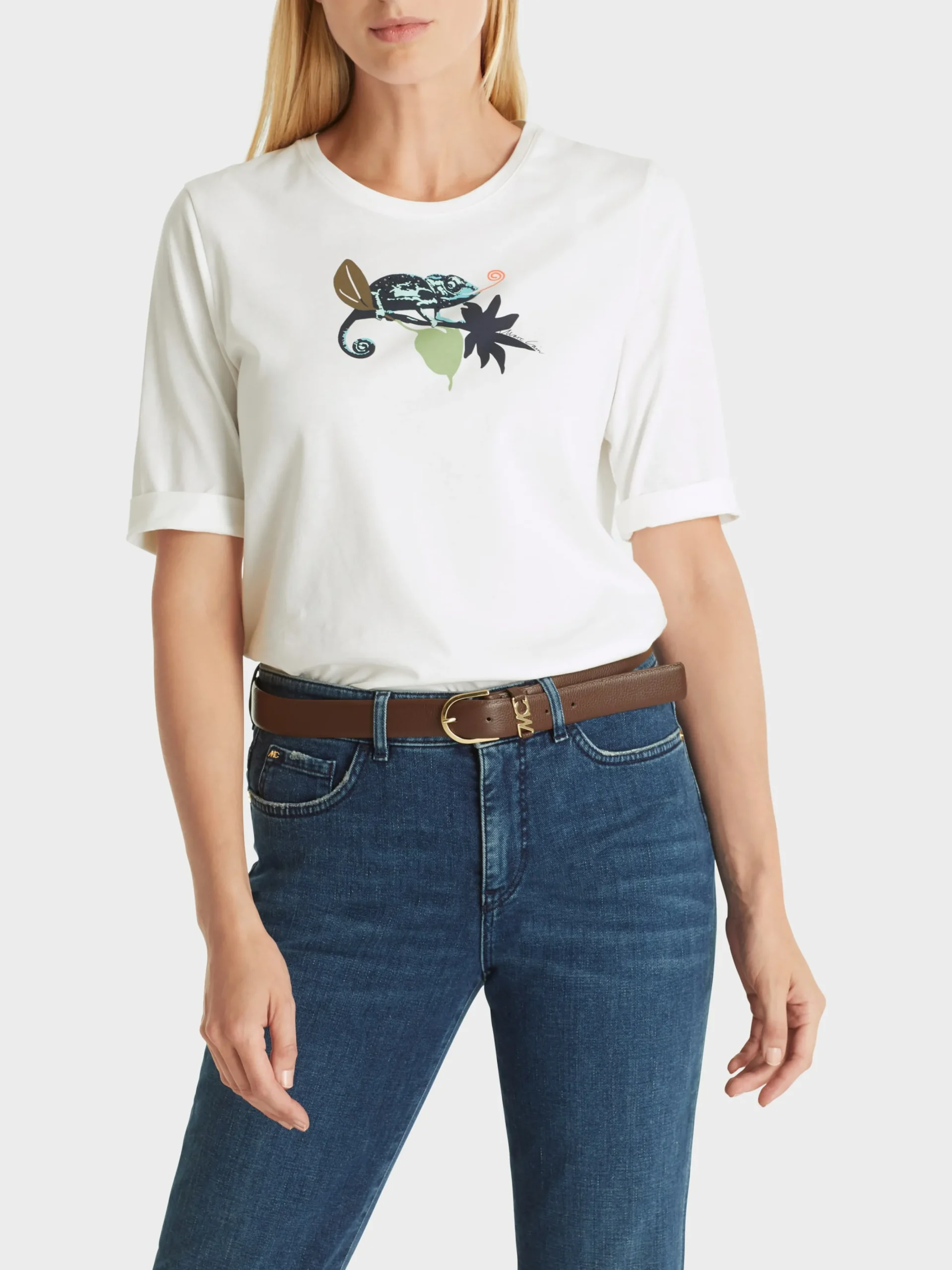Marc Cain Shirts & Tops-T-SHIRT "RETHINK TOGETHER" MIT PRINT off-white
