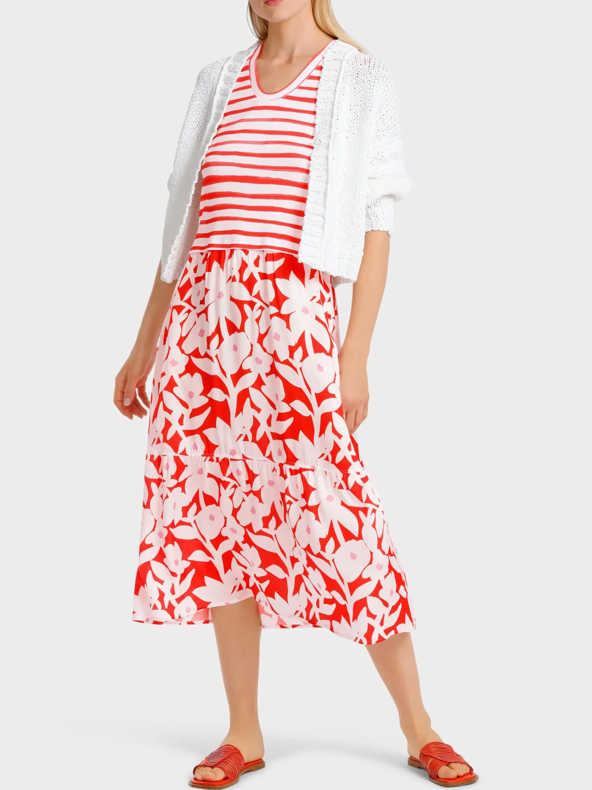 Marc Cain Kleider-TWO-IN-ONE-KLEID bright tomato