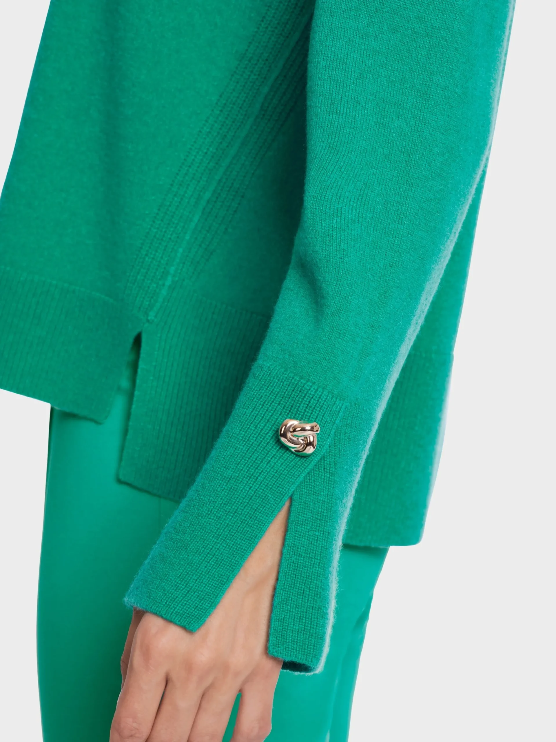 Marc Cain Pullover & Sweatshirts|Strick-V-NECK-PULLI "RETHINK TOGETHER" bright malachite