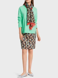 Marc Cain Pullover & Sweatshirts|Strick-V-NECK-PULLI "RETHINK TOGETHER" soft malachite