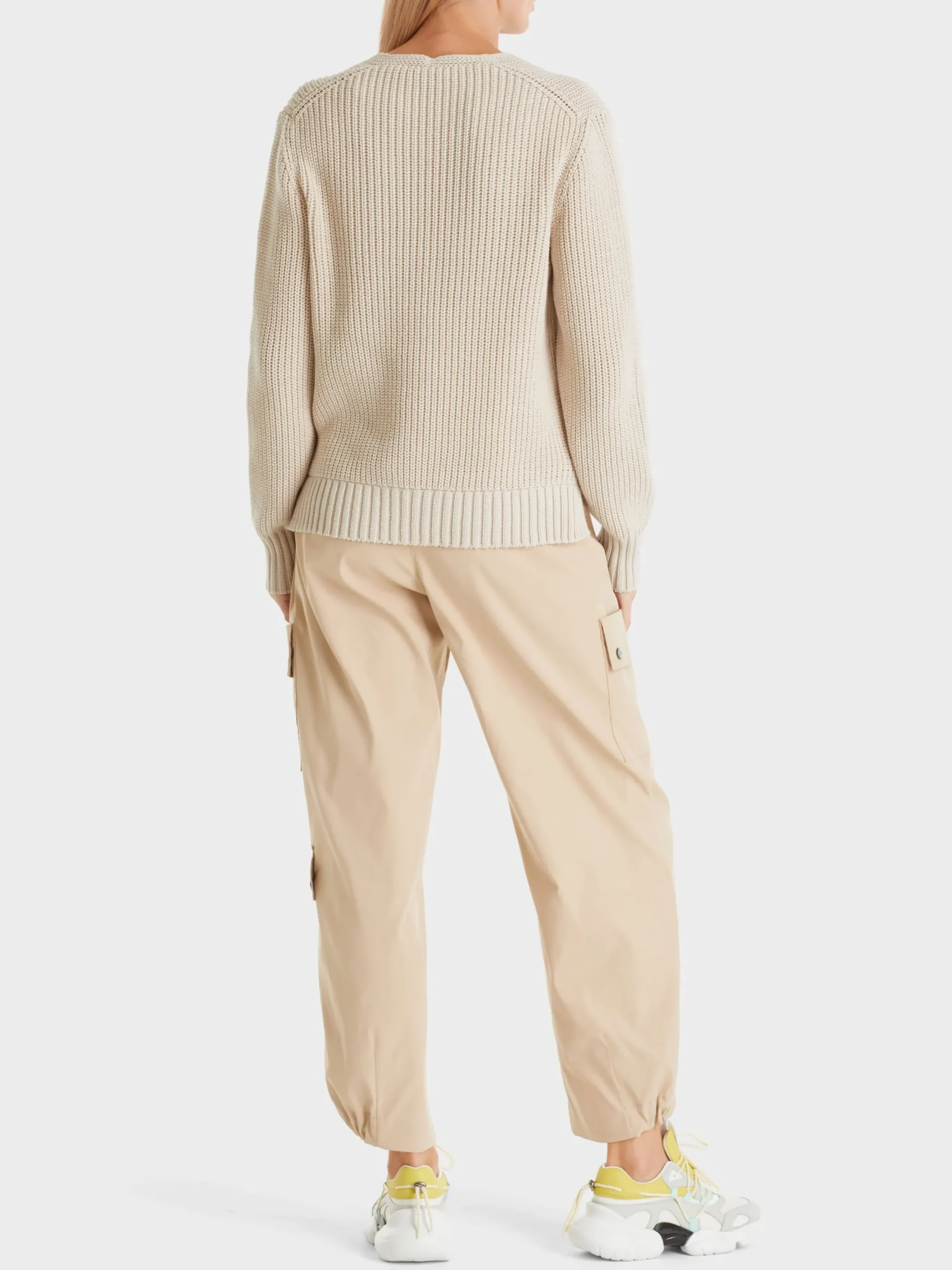 Marc Cain Pullover & Sweatshirts-V-NECK-PULLOVER KNITTED IN GERMANY smoke