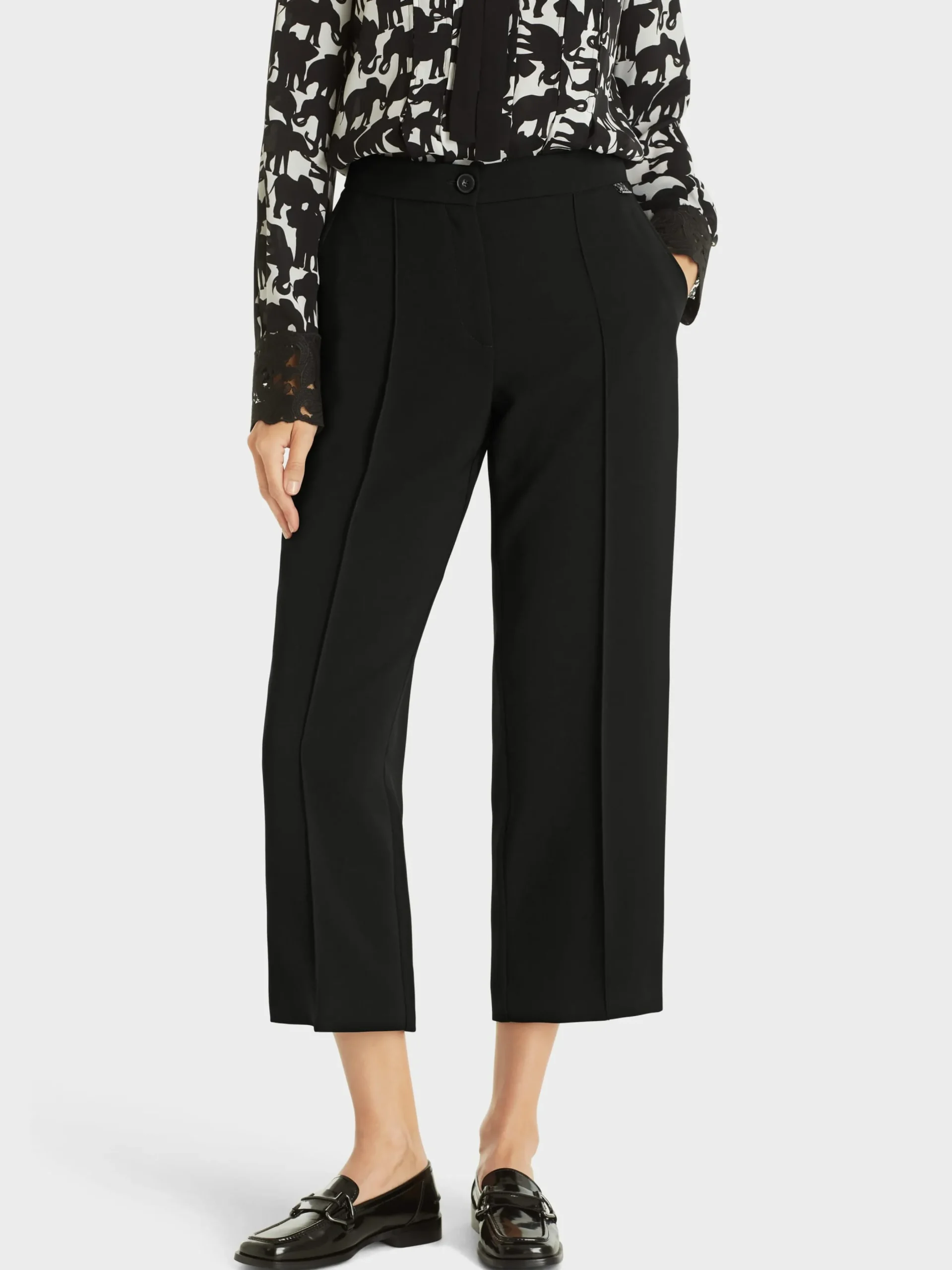 Marc Cain Hosen-WEICHFALLENDE HOSE WELLINGTON IN ¾ LÄNGE black