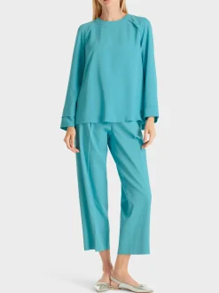 Marc Cain Blusen & Tuniken-WEITE BLUSE MIT NACKENVERSCHLUSS deep tourmaline