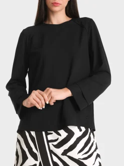 Marc Cain Blusen & Tuniken-WEITE BLUSE MIT NACKENVERSCHLUSS black