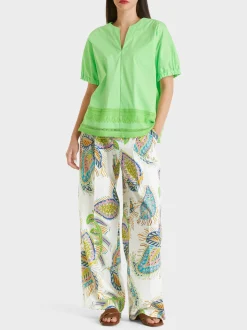 Marc Cain Blusen & Tuniken-WEITE BLUSE MIT SPITZENDETAILS light apple green