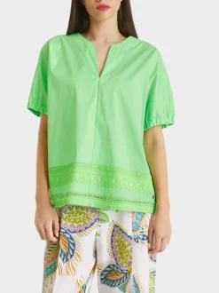 Marc Cain Blusen & Tuniken-WEITE BLUSE MIT SPITZENDETAILS light apple green