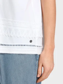 Marc Cain Blusen & Tuniken-WEITE BLUSE MIT SPITZENDETAILS white