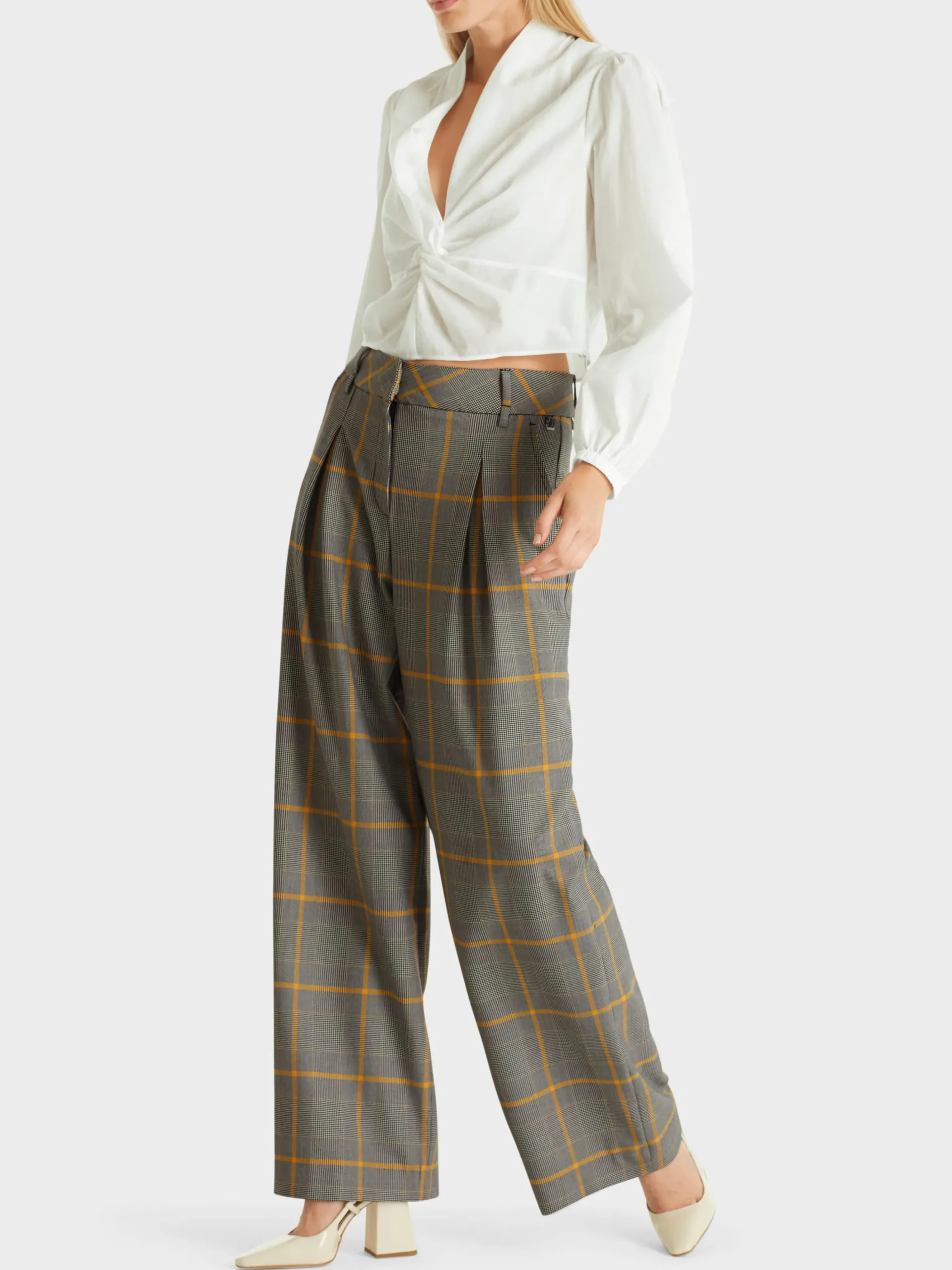 Marc Cain Hosen-WEITE BUNDFALTENHOSE WICHITA – KARIERT light orange