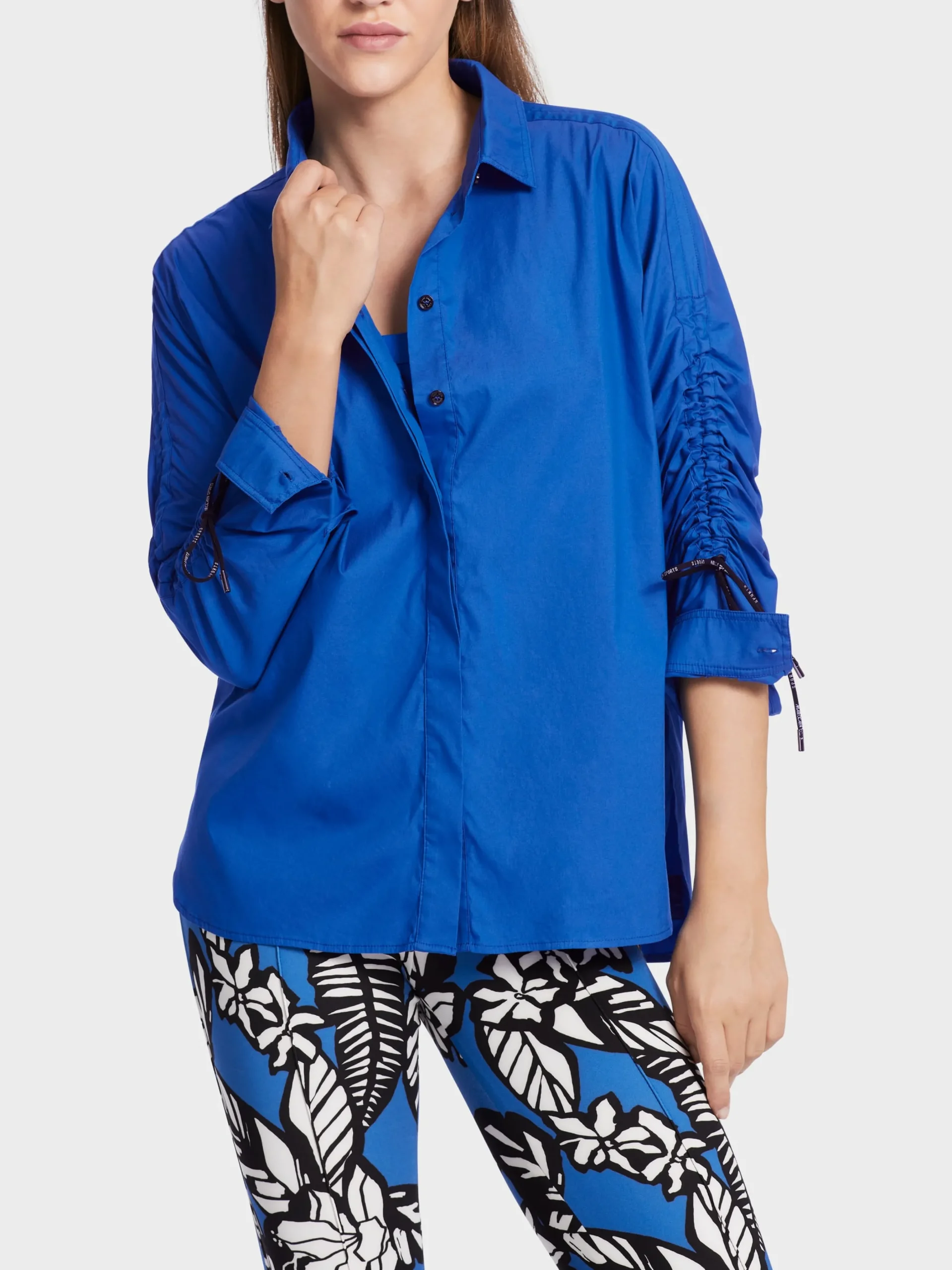 Marc Cain Blusen & Tuniken-WEITE HEMDBLUSE MIT KIMONO-ÄRMELN bright royal blue