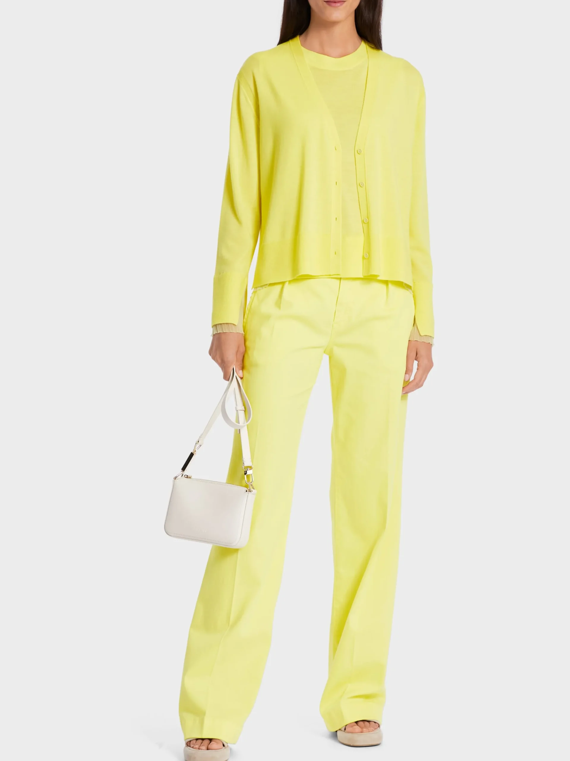 Marc Cain Jacken|Strick-WEITER CARDIGAN "RETHINK TOGETHER" pale lemon