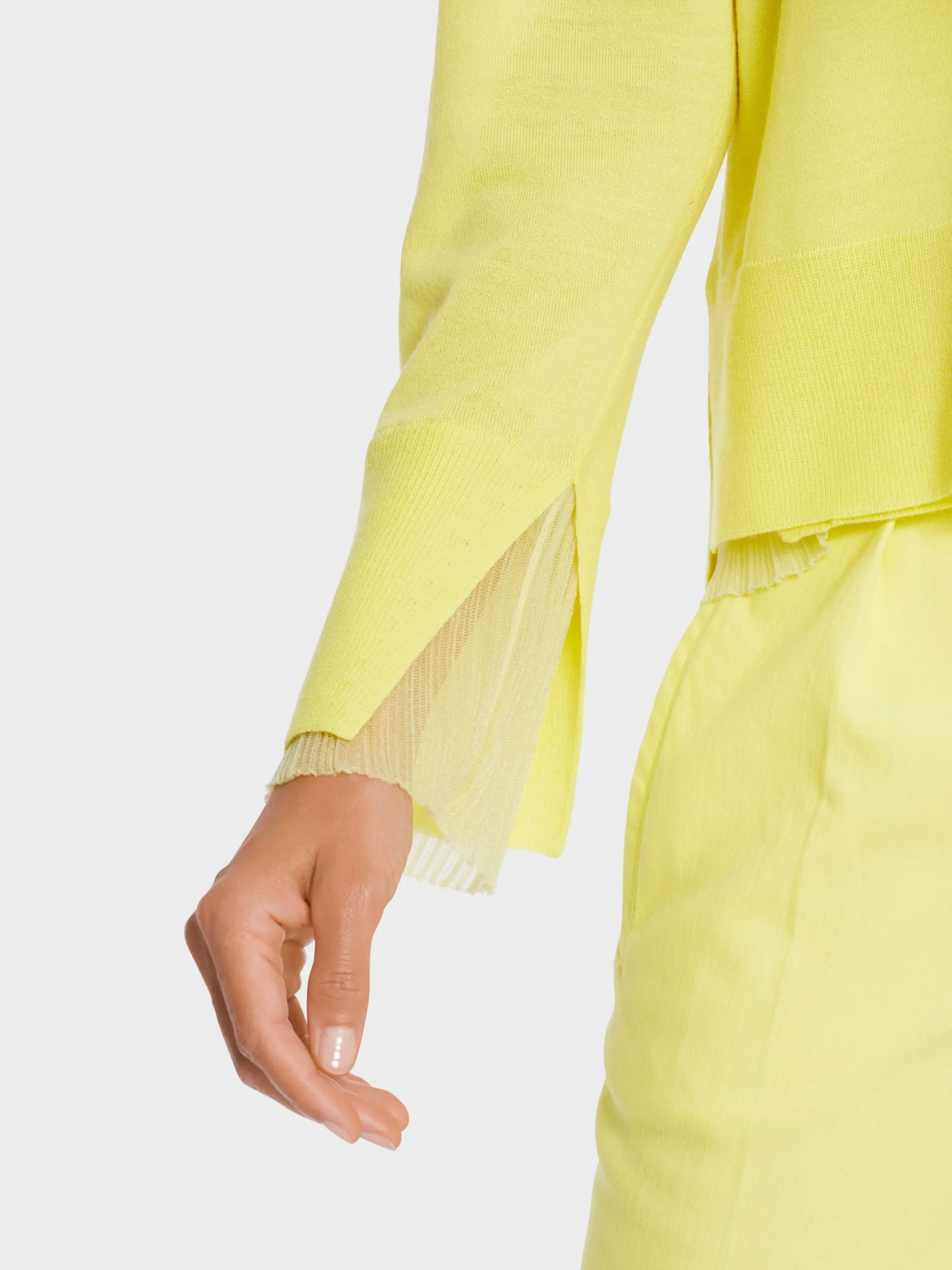 Marc Cain Jacken|Strick-WEITER CARDIGAN "RETHINK TOGETHER" pale lemon
