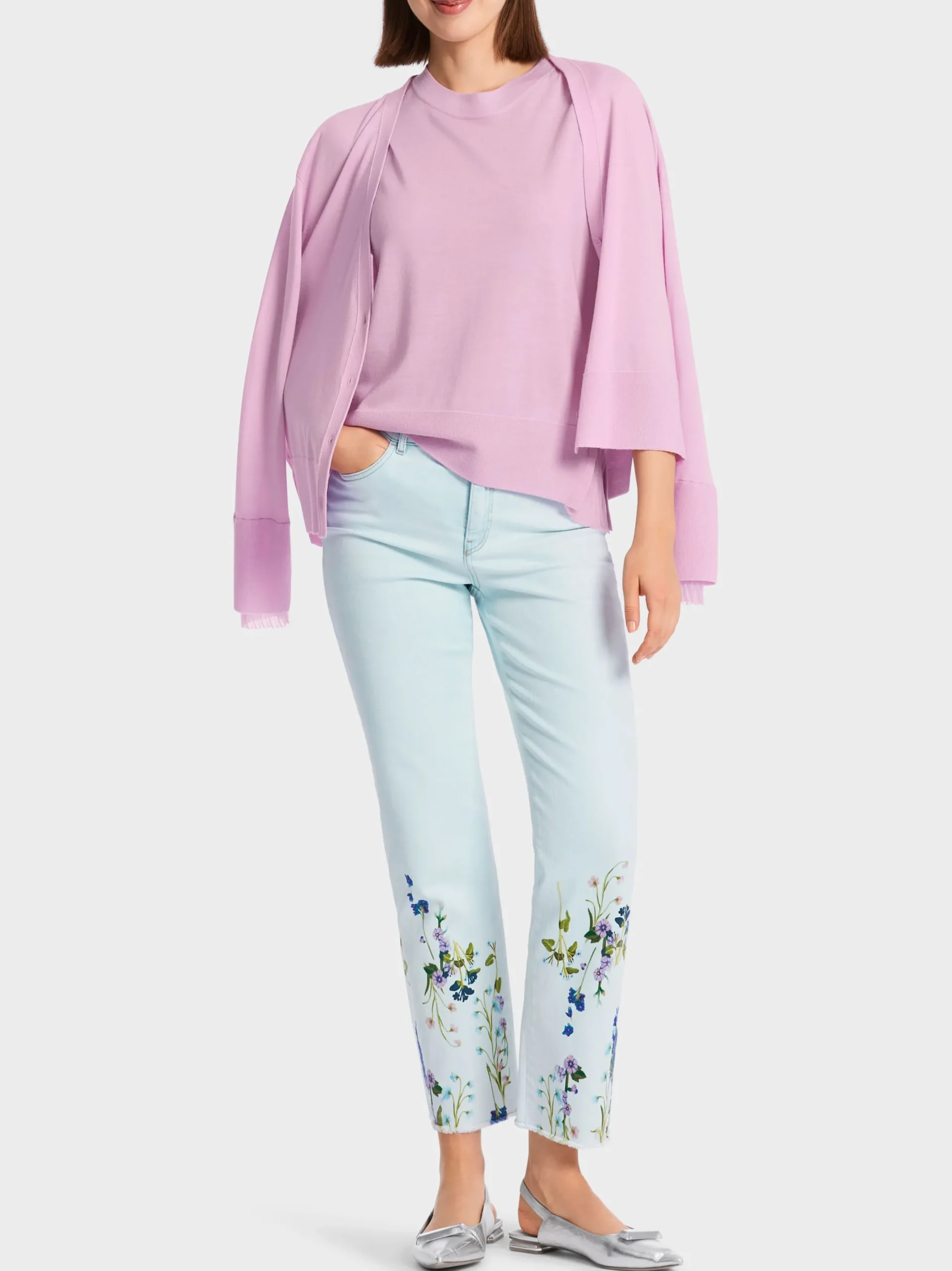 Marc Cain Shirts & Tops|Strick-WEITES TOP "RETHINK TOGETHER" pink lavender
