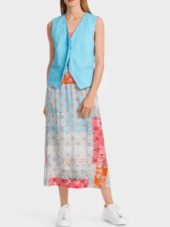 Marc Cain Hosenanzüge|Jacken-WESTE MIT REIßVERSCHLUSS light turquoise