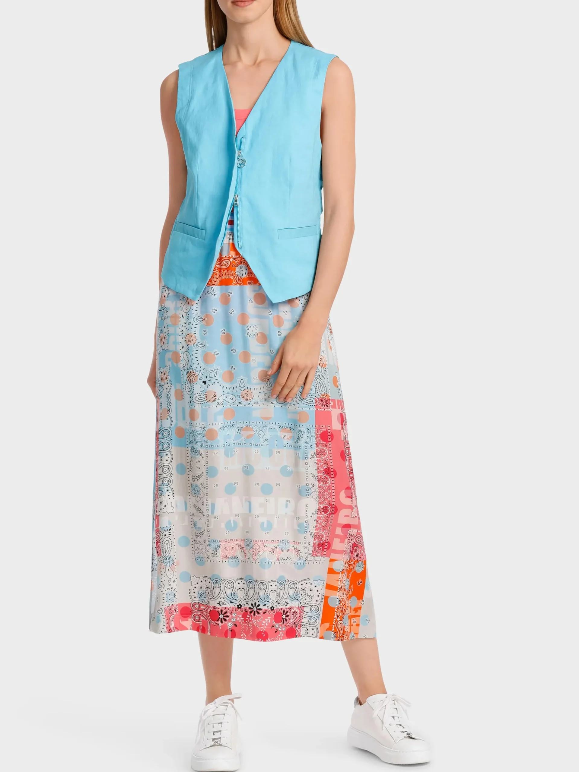 Marc Cain Hosenanzüge|Jacken-WESTE MIT REIßVERSCHLUSS light turquoise