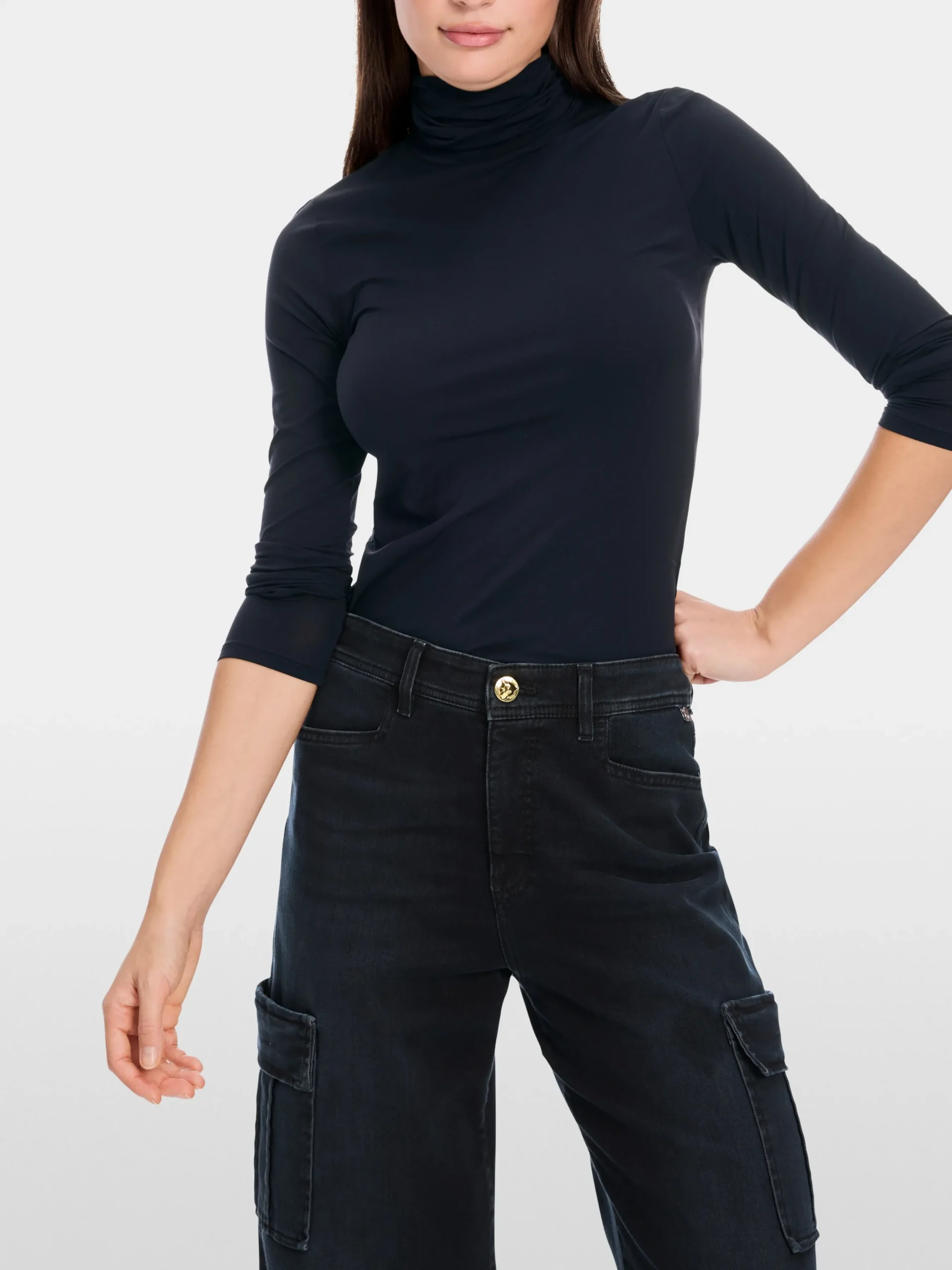 Marc Cain Shirts & Tops-ZARTER ROLLKRAGENPULLOVER midnight blue
