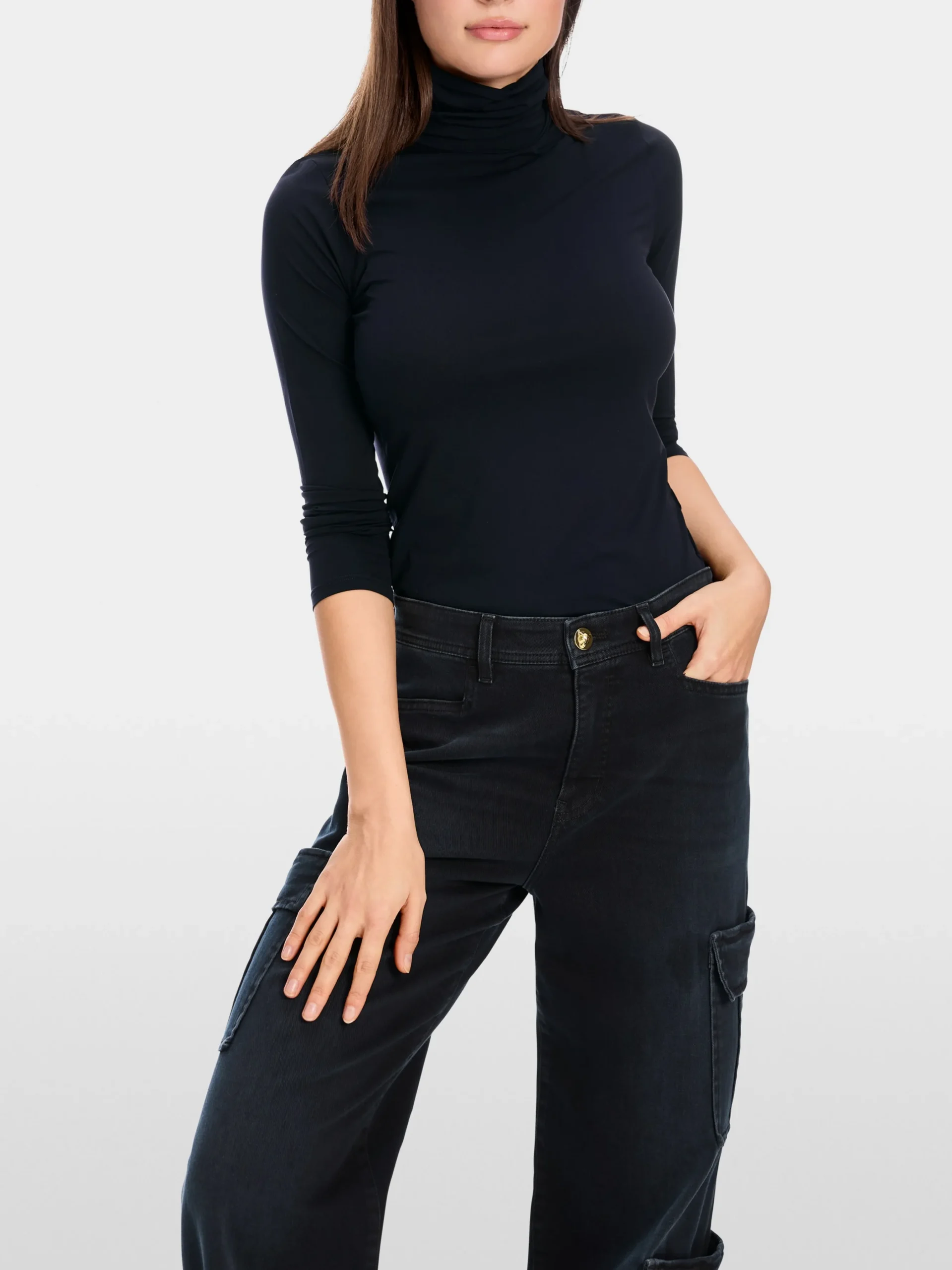 Marc Cain Shirts & Tops-ZARTER ROLLKRAGENPULLOVER midnight blue