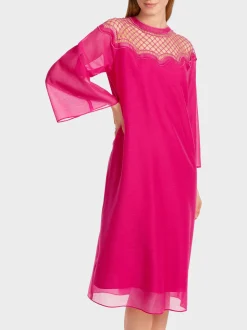 Marc Cain Kleider-ZARTES KLEID MIT TROMPETENÄRMELN deep fuchsia