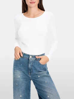 Marc Cain Shirts & Tops-ZARTES LONGSLEEVE white
